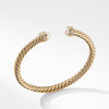 18-karat yellow gold ��� Cultured fresh water pearl, Pav? diamonds, .22 total carat weight,  ��� Bracelet width, 5mm