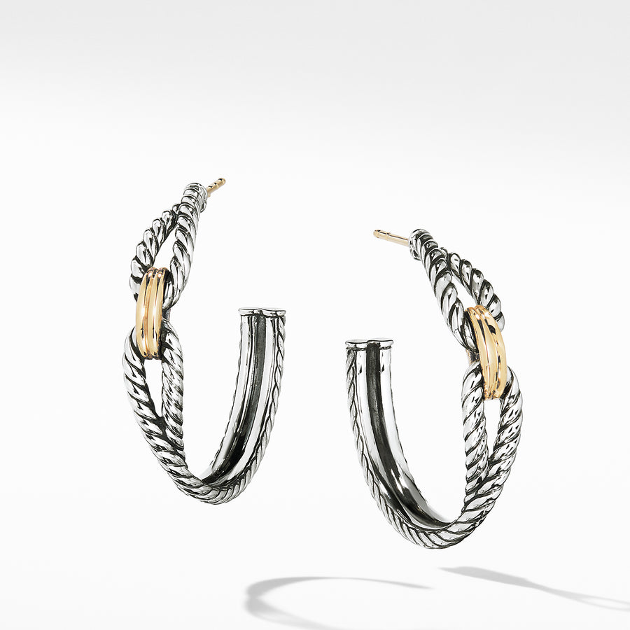 David Yurman Cable Loop Hoop Earrings with 18K Gold - E14223S8