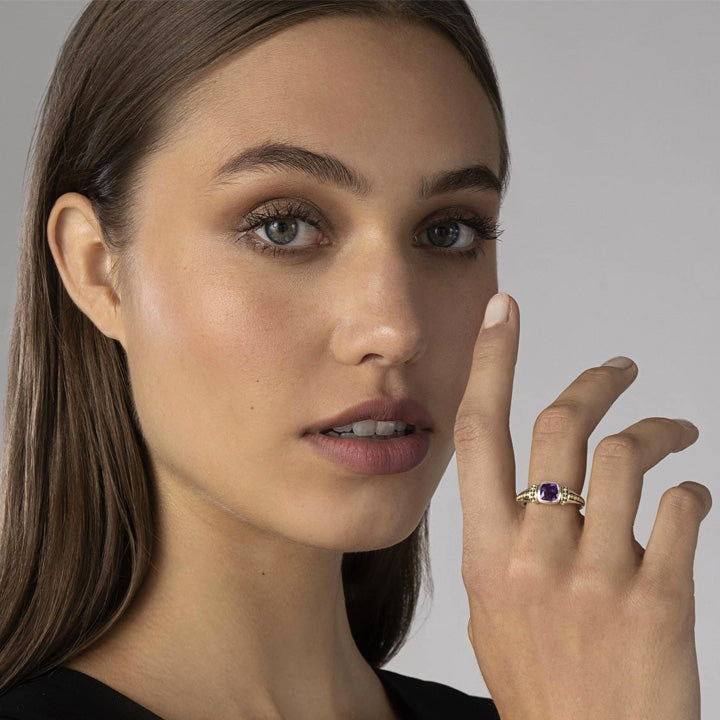 Lagos Caviar Color Amethyst Ring - 02-80700-A6