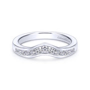 Gabriel & Co 14k White Gold Diamond Contour Wedding Band