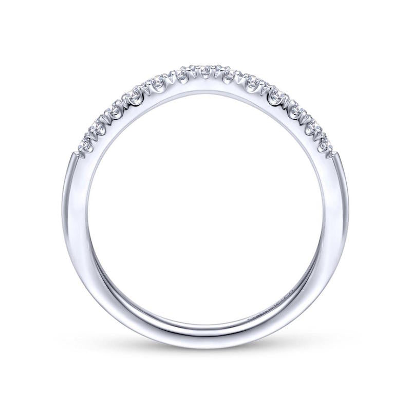 Gabriel & Co 14k White Gold Diamond Contour Wedding Band- AN10974W44JJ