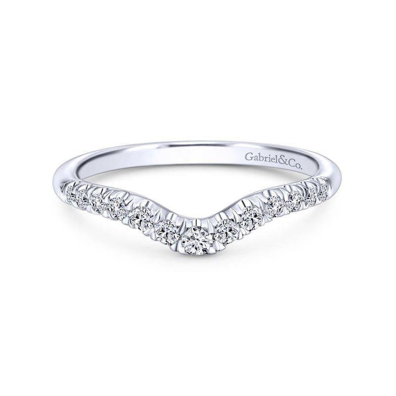 14k White Gold Diamond An Band