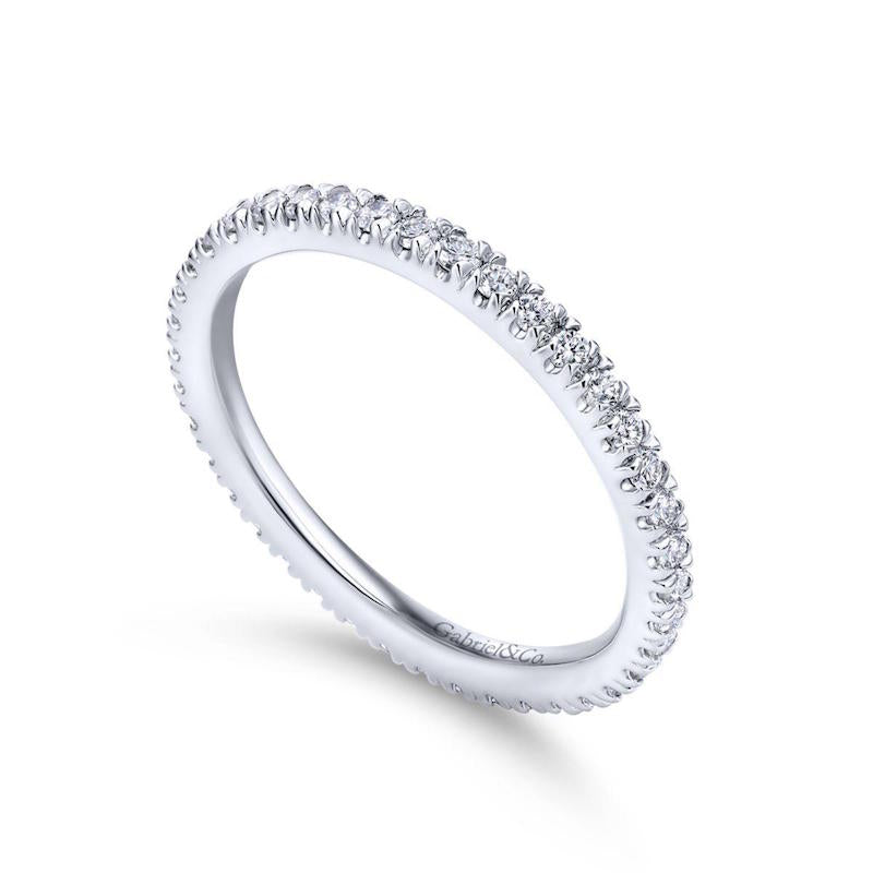 Gabriel & Co 14k White Gold Diamond Eternity Wedding Band- AN11261-6W44JJ