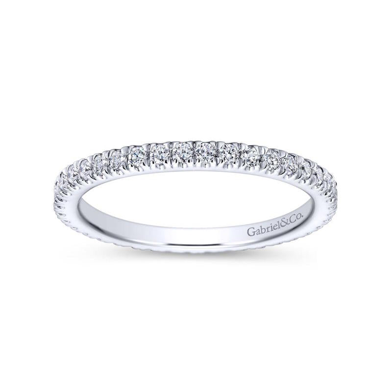 Gabriel & Co 14k White Gold Diamond Eternity Wedding Band- AN11261-6W44JJ