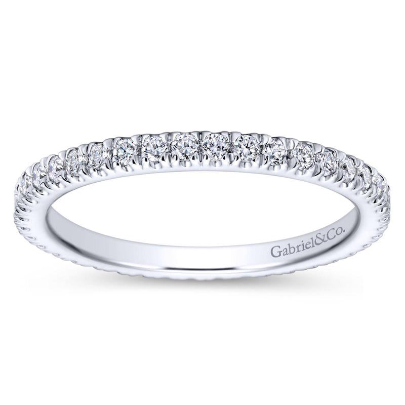 Gabriel & Co 14k White Gold Diamond Eternity Wedding Band- AN11261-6W44JJ