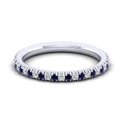 14k White Gold Diamond & Sapphire Anniversary Band