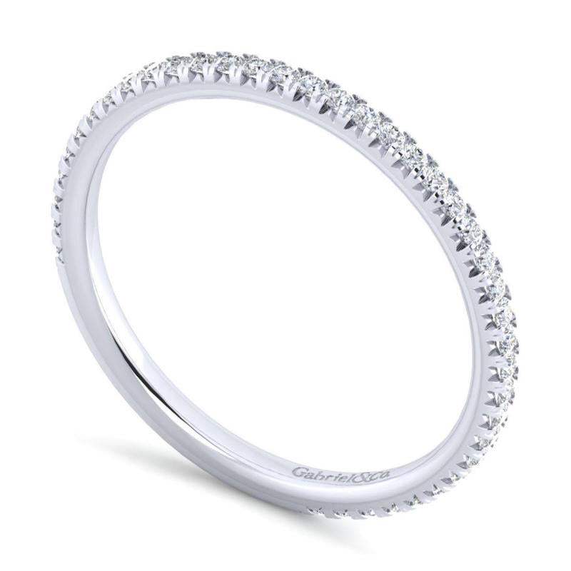 Gabriel & Co 14k White Gold Diamond Wedding Band- AN14256W44JJ