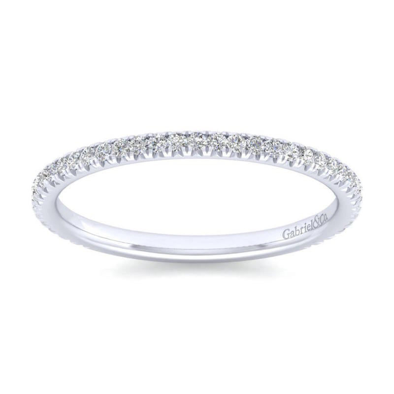 Gabriel & Co 14k White Gold Diamond Wedding Band- AN14256W44JJ