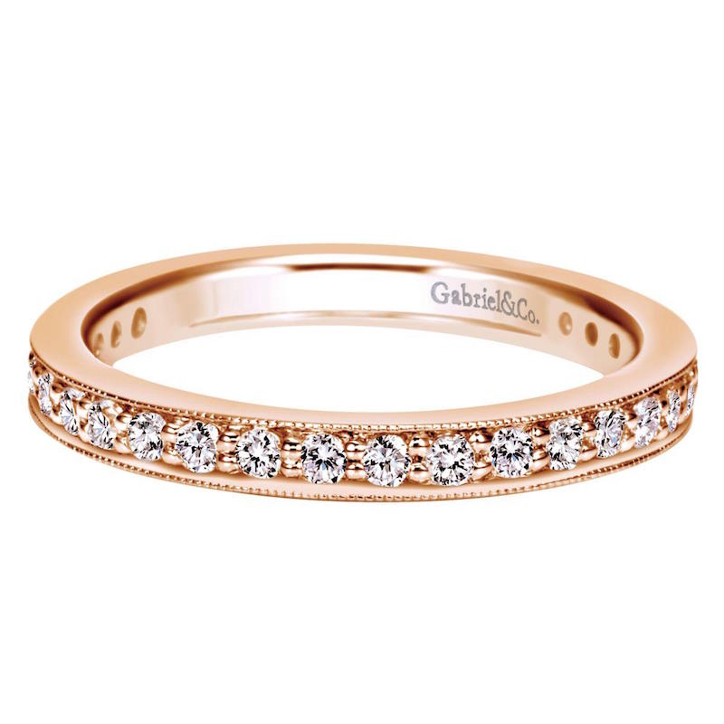 14k Rose Gold Diamond Eternity Band