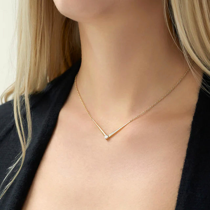 Melissa Kaye 18K Gold Aria V Necklace