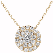 This enchanting 0.25ctw diamond cluster pendant gives the wearer a large diamond look! Set in yellow gold, this pendant is perfect for everyday wear. Layer it with other fashion necklaces or let it stand alone and capture everyones attention. 