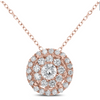 This enchanting 0.50ctw diamond round cluster pendant has a large diamond look for a great price! Several smaller round brilliant diamonds are clustered together in a double halo style to create this gorgeous pendant. Perfect when worn alone or complemented by a layered necklace look! 