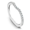 White gold matching band with 23 round diamonds