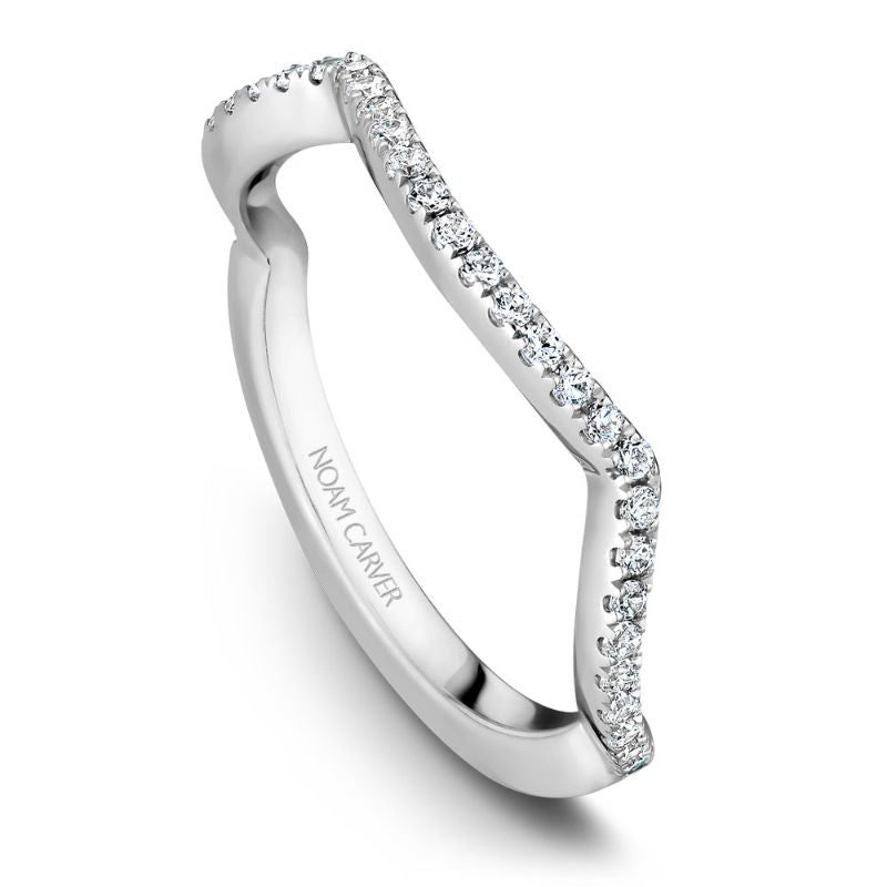 White gold matching band with 33 round diamonds