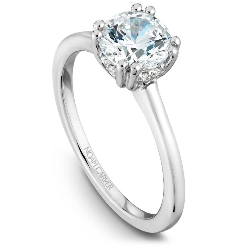 Noam Carver 18K White Gold Solitaire Double Prong Engagement Ring Semi-Mounting -  B004-04WA