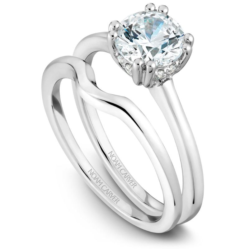 Noam Carver 18K White Gold Solitaire Double Prong Engagement Ring Semi-Mounting -  B004-04WA