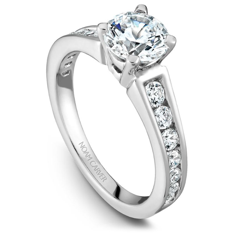 Noam Carver 18K White Gold Diamond Channel Set Engagement Ring Semi-Mounting -  B006-01WA