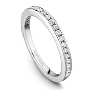 White gold channel set matching band with 22 round diamonds