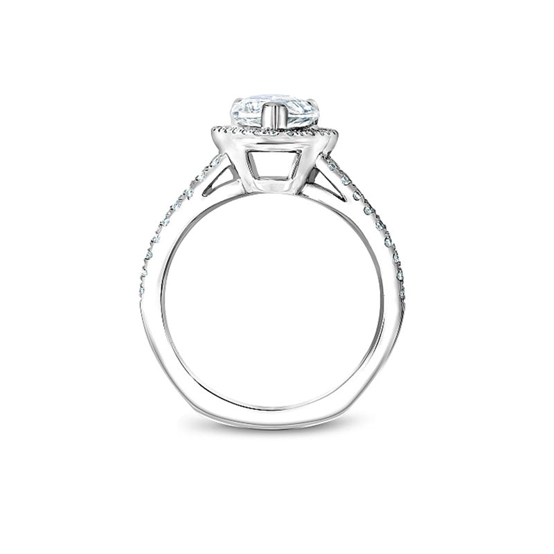Noam Carver 14K White Gold Double Halo Pear Shape Engagement Ring- B015-04A
