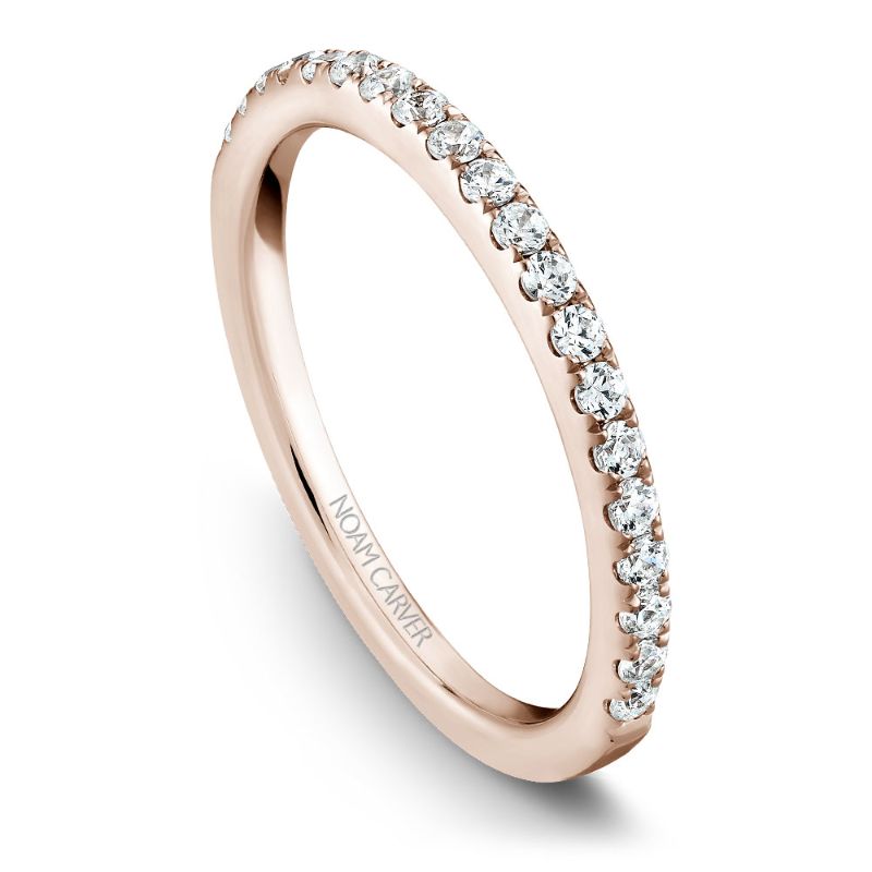Rose gold matching band with 20 round diamonds 