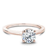 Rose gold solitaire engagement ring with a plain band
