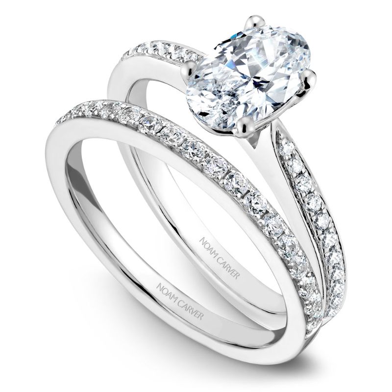 Noam Carver 18K White Gold Diamond Wedding Band -  B018-03WB