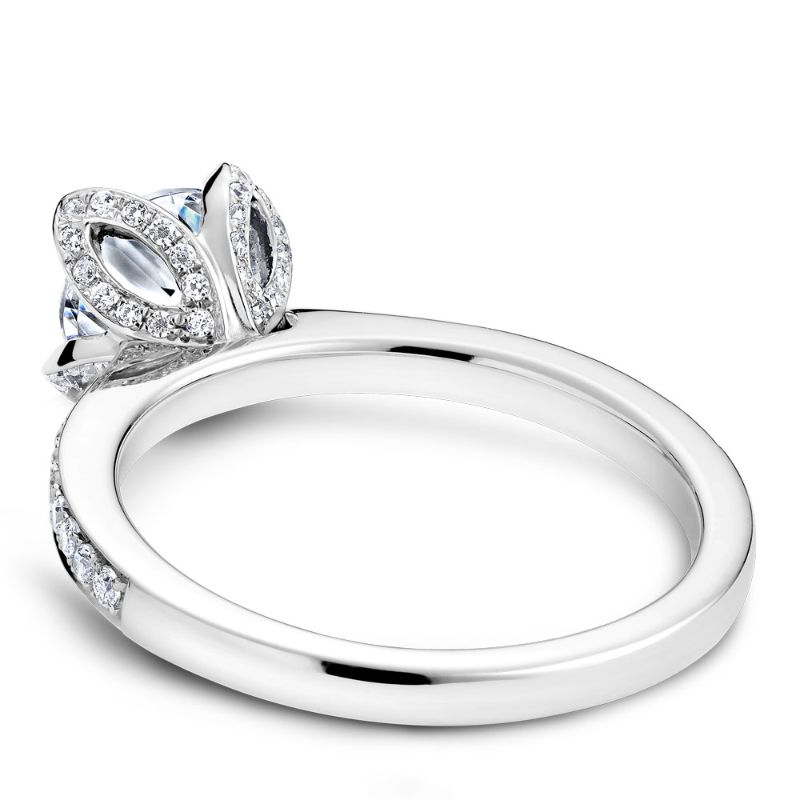 Noam Carver 18K White Gold Intricate Prong Tapered Diamond Engagement Ring Semi-Mounting -  B019-01WA
