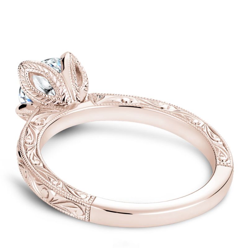 Noam Carver 18K Rose Gold Solitaire Etched Engagement Ring Semi-Mounting -  B019-02REA