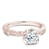Rose gold hand engraved floral inspired solitaire