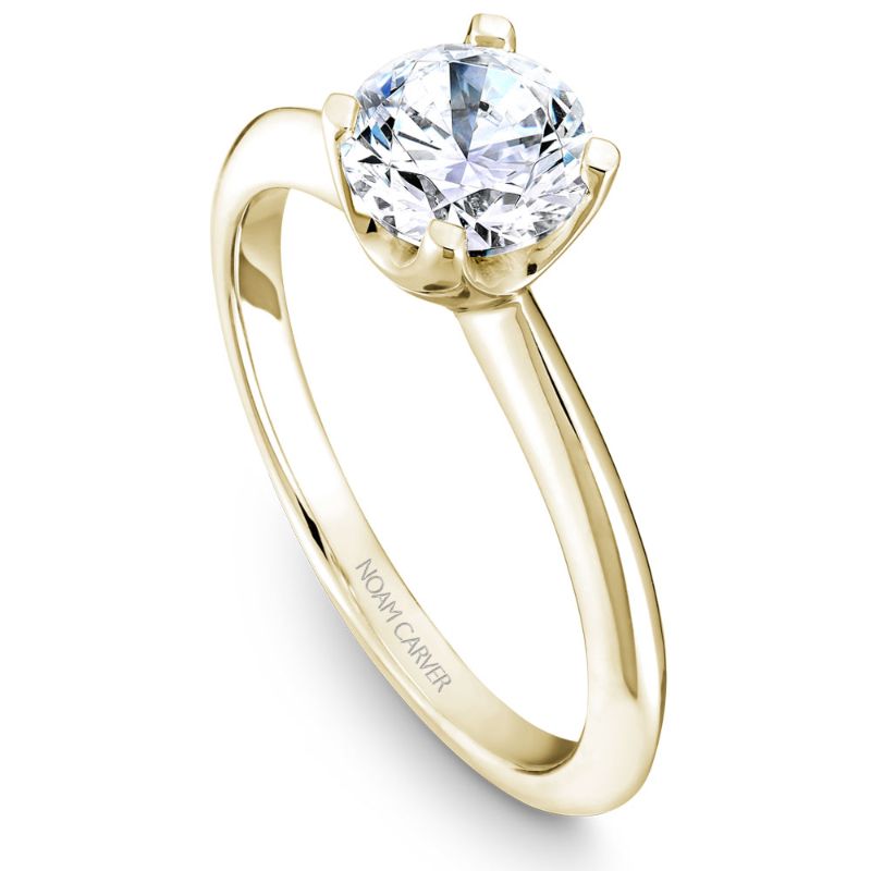 Noam Carver 18K Yellow Gold Round Brilliant Solitaire Engagement Ring Semi-Mounting -  B027-01YA