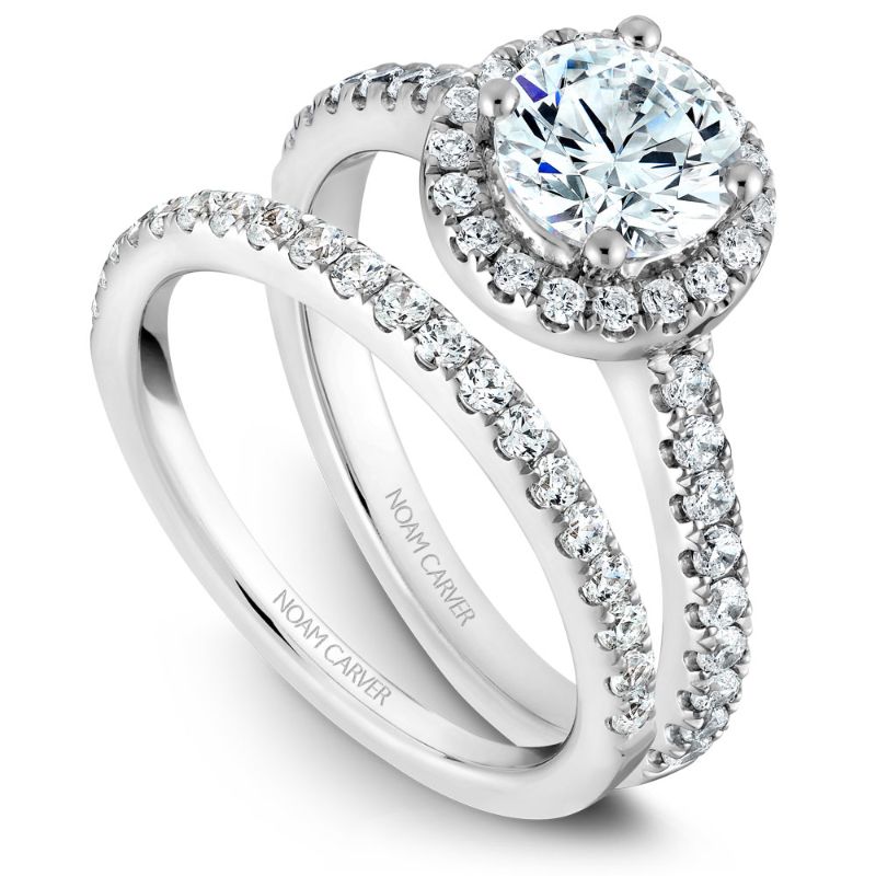Noam Carver 18K White Gold Diamond Wedding Band -  B029-01WB