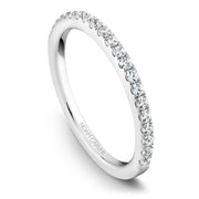 White gold matching band with 22 round diamonds