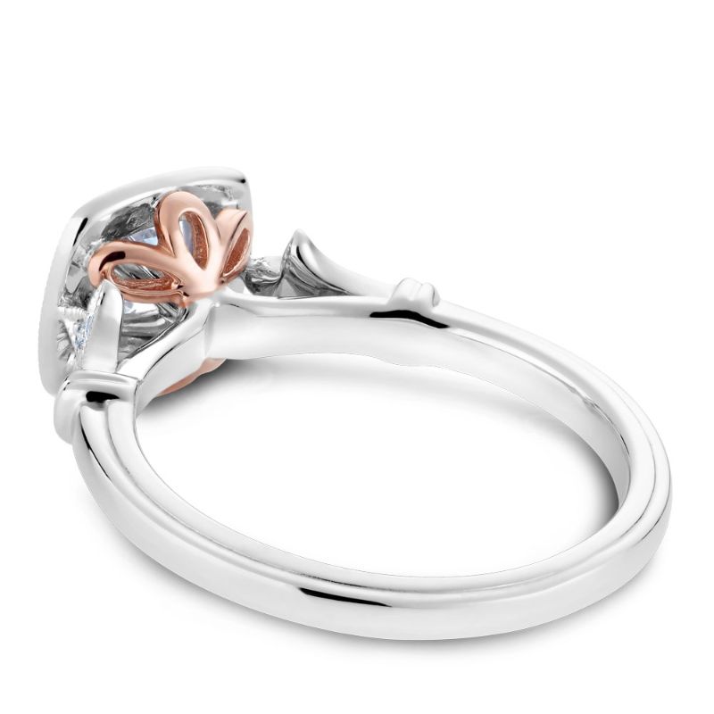 Noam Carver 18K White Gold Vintage Round Brilliant Engagement Ring Semi-Mounting -  B076-01WA