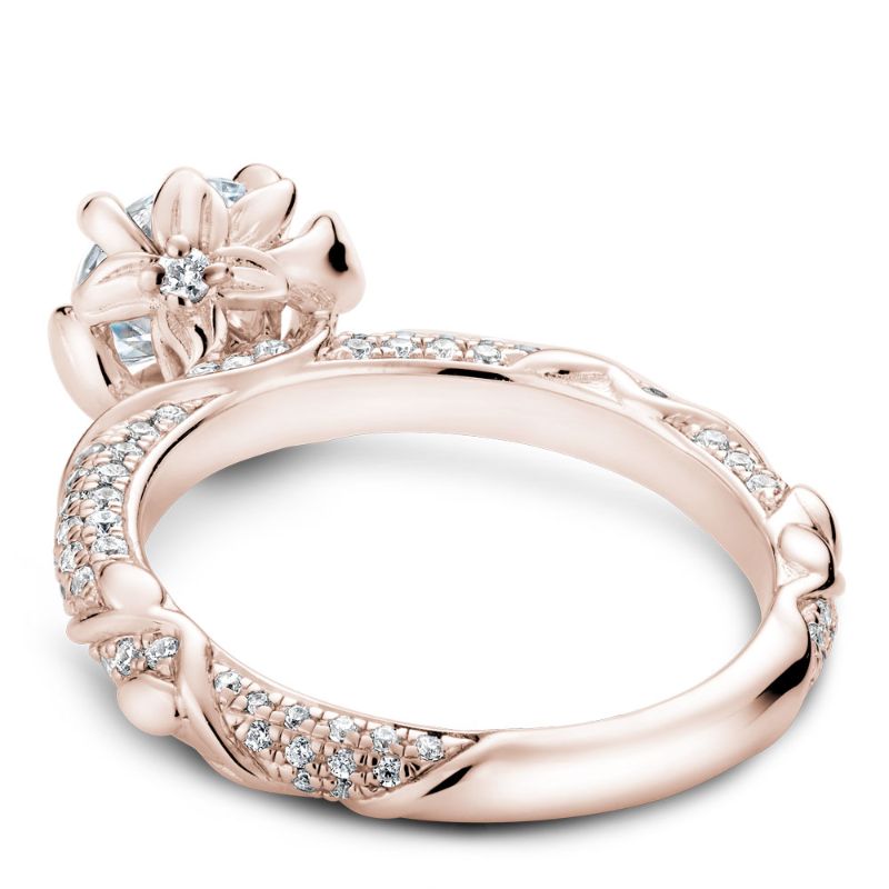 Noam Carver 18K Rose Gold Pave Diamond Engagement Ring Semi-Mounting -  B081-02RA