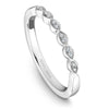 White gold matching band with 12 round diamonds
