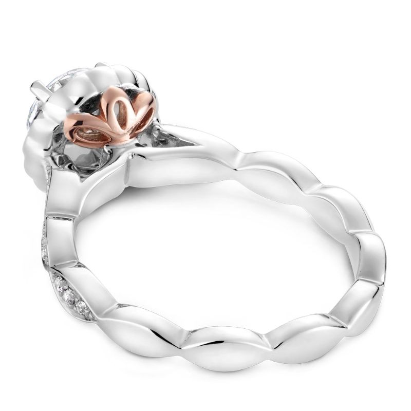 Noam Carver 18K White Gold Diamond Halo Scalloped Engagement Ring Semi-Mounting -  B085-01WA