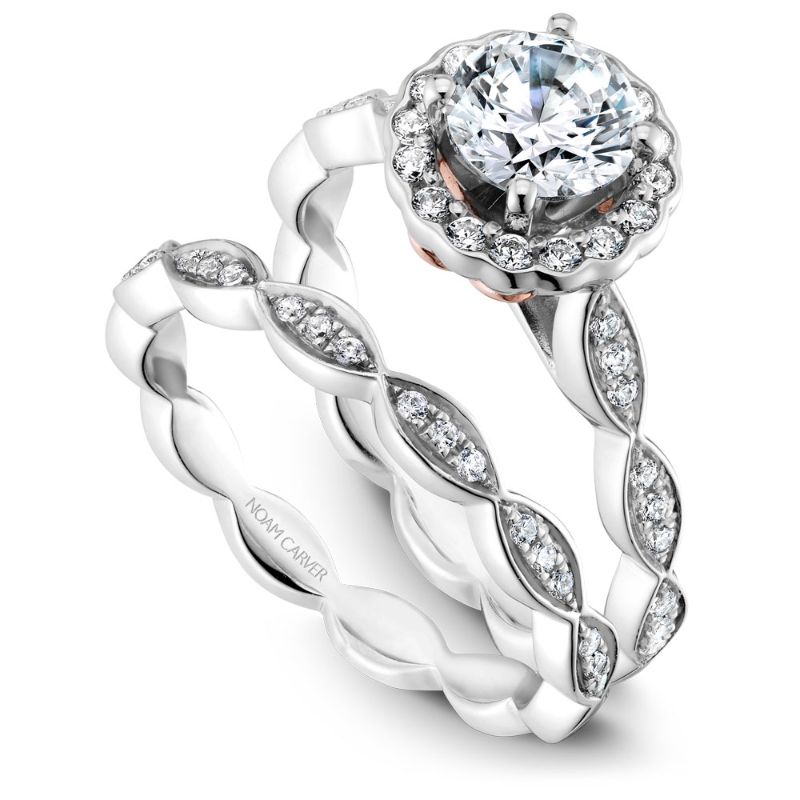 Noam Carver 18K White Gold Marquise Shaped Diamond Eternity Wedding Band -  B085-01WB