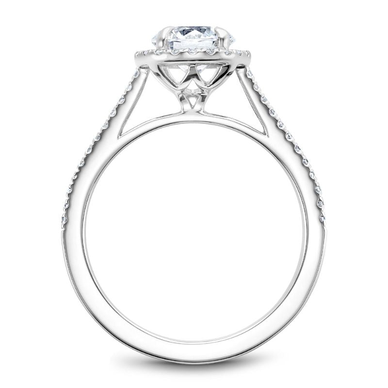 Noam Carver 18K White Gold Round Brilliant Diamond Halo Engagement Ring Semi-Mounting -  B094-02WA