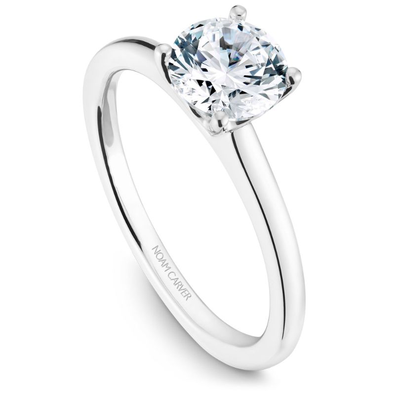 Noam Carver 18K White Gold Solitaire Diamond Engagement Ring Semi-Mounting -  B101-02WA