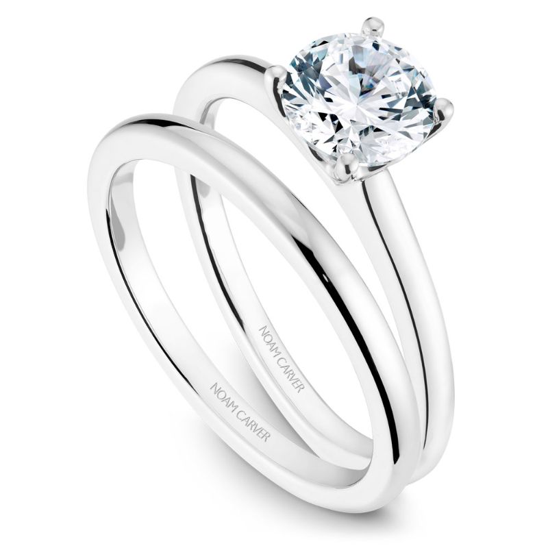 Noam Carver 18K White Gold Wedding Band-  B102-01WB