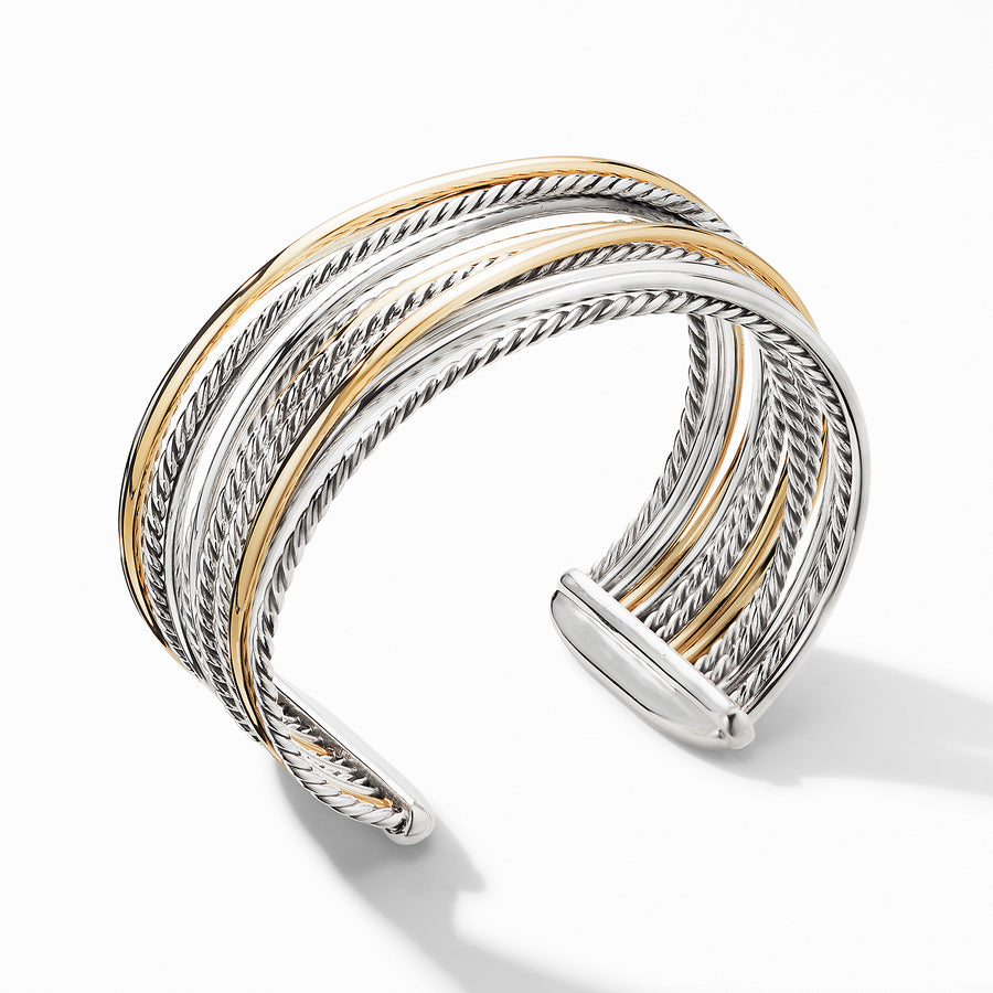 David Yurman Crossover Collection Wide Cuff Bracelet with 18k Gold- B14609 S8