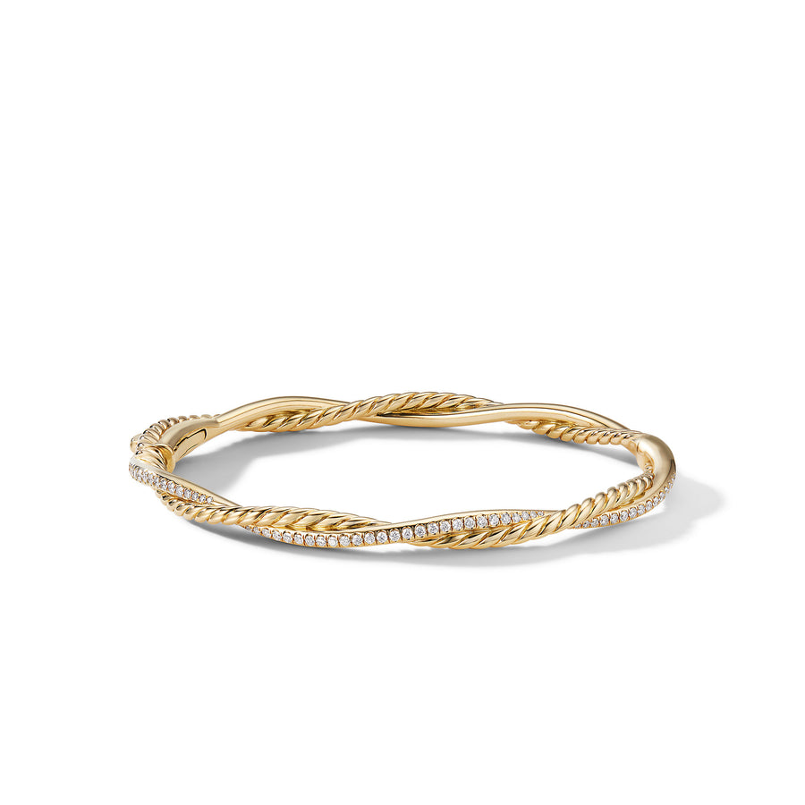 David Yurman Petite Infinity Bracelet in 18k Yellow Gold with Pave Diamonds- B16414D88ADI