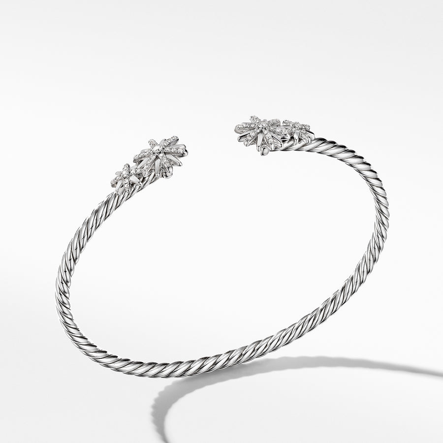 David Yurman Starburst Open Cable Bracelet with Pave Diamonds- B16523DSSADI