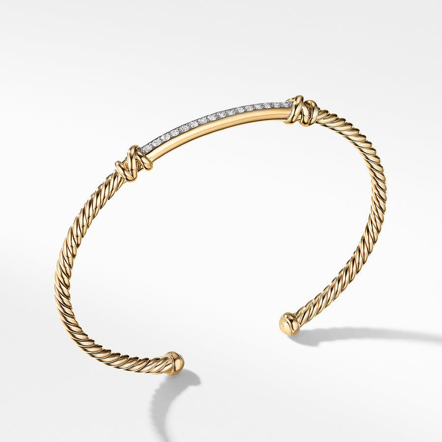 David Yurman Petite Helena Two Station Wrap Bracelet in 18k Yellow Gold with Diamonds- B16569D88ADI