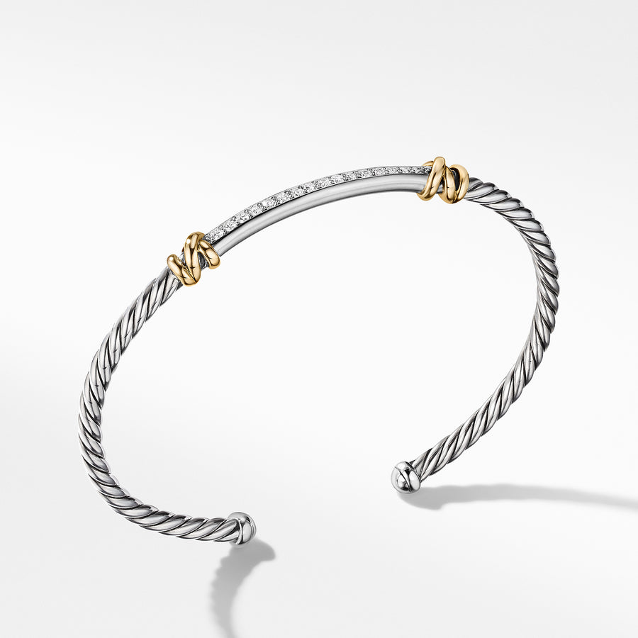 David Yurman Petite Helena Two Station Wrap Bracelet with 18k Yellow Gold and Diamonds- B16569DS8ADI