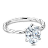 White gold twist band oval solitaire