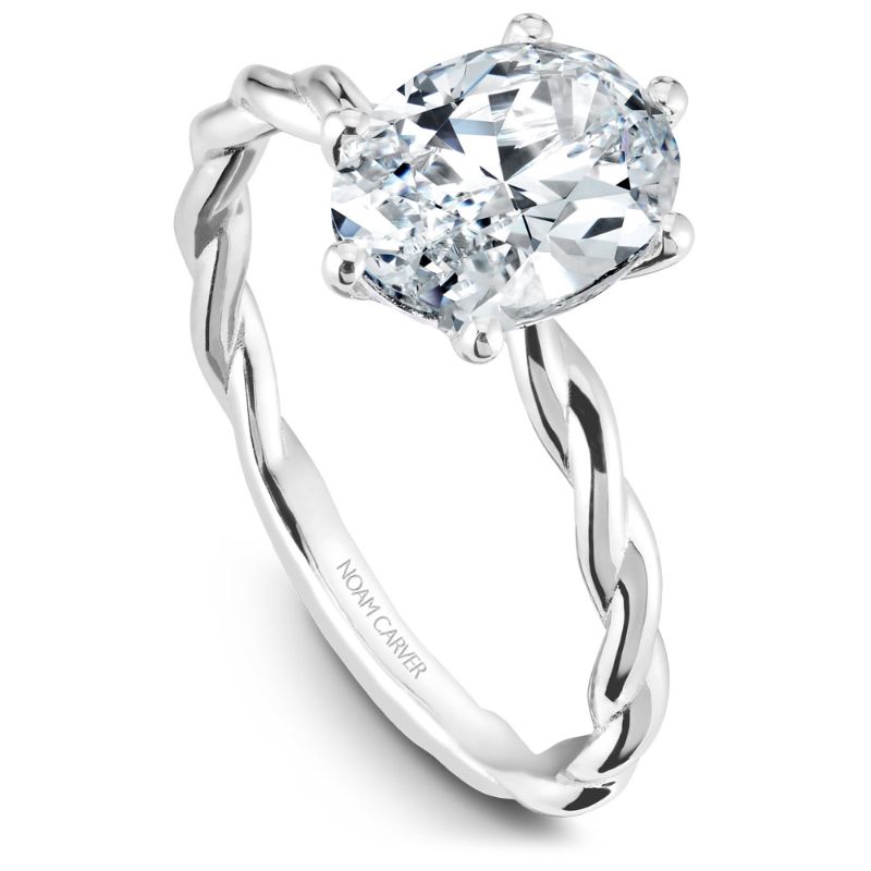 Noam Carver 18K White Gold Twisted 6-Prong Diamond Engagement Ring Semi-Mounting -  B167-01WA