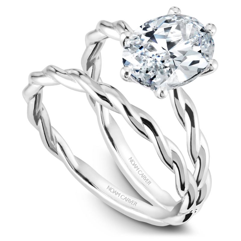 Noam Carver 18K White Gold Twisted Metal Wedding Band -  B167-01WB