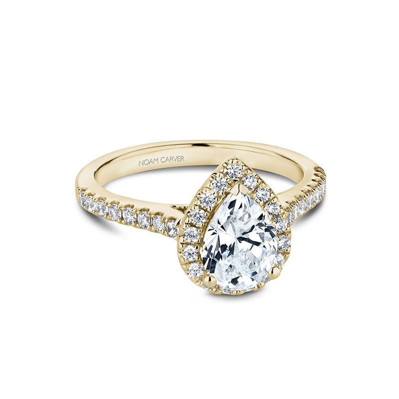 Noam Carver 14K Yellow Gold Diamond Halo Pear Shape Engagement Ring- B169-01YA