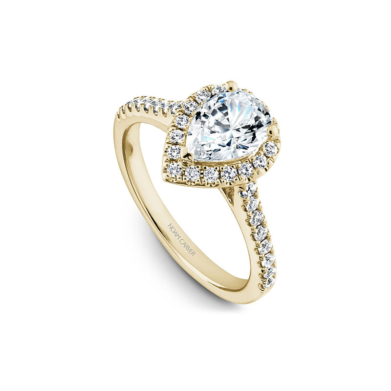 Noam Carver 14K Yellow Gold Diamond Halo Pear Shape Engagement Ring- B169-01YA